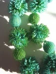 Zulu necklace pom-poms  greens